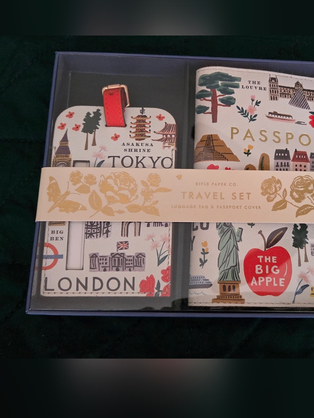 Rifle Paper Co. Passport Case And Luggage Tag - Bon Voyage SET! bnib